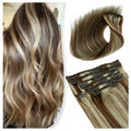 Extensions clips cheveux humains russes blond méché P4 613 - vue 1