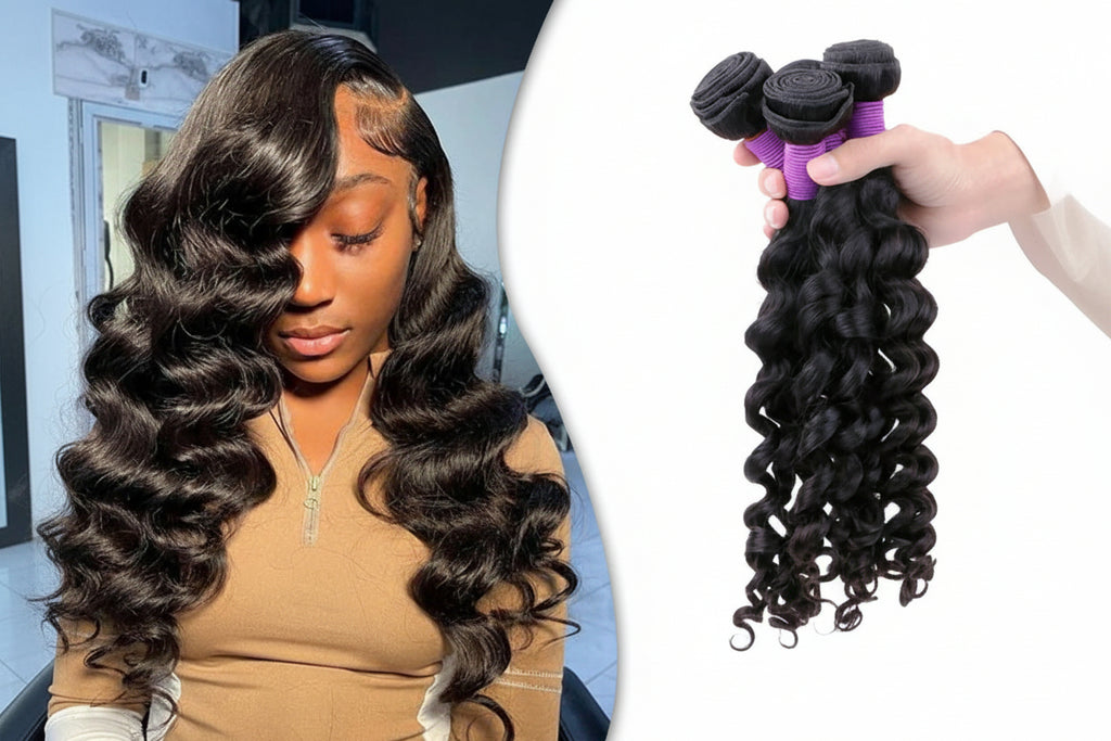 Tissage loose deep wave cheveux humains Remy noir naturel - vue 1